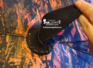 Instalar pisete en traje de pesca submarina